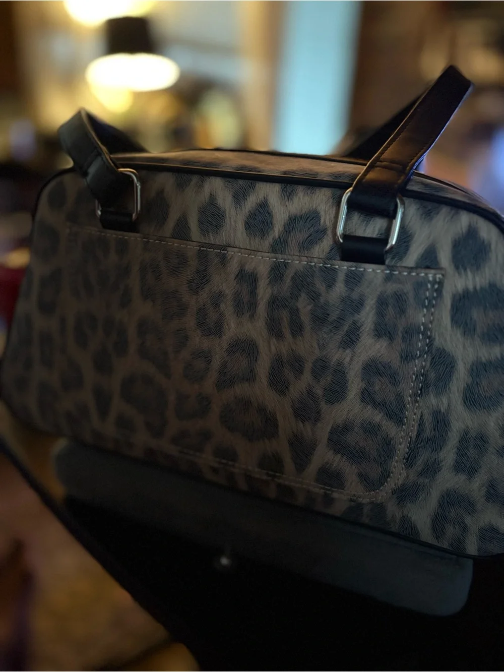 Astro Bettie Start Struck Taupe Leopard-Print Satchel with Black Trim